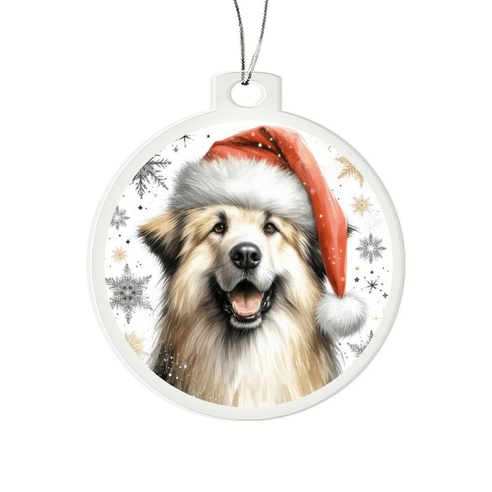 Christmas Dog - Pyrenean Shepherd - Acrylic Ornament