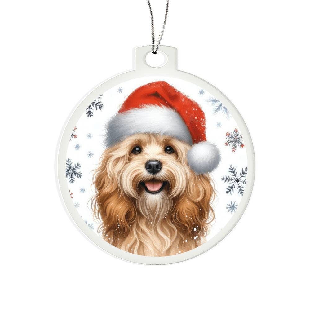 Christmas Dog - Cockapoo - Acrylic Ornament