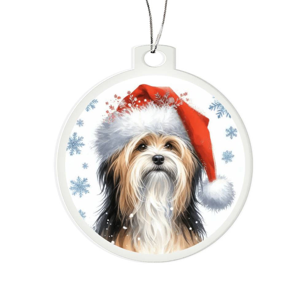 Christmas Dog - Tibetan Terrier - Acrylic Ornament
