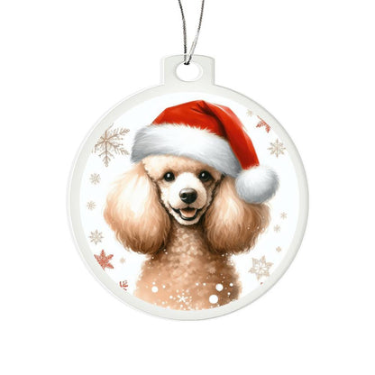 Christmas Dog - Poodle - Acrylic Ornament