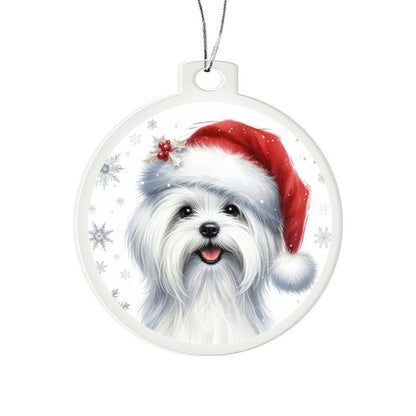 Christmas Dog - Maltese - Acrylic Ornament