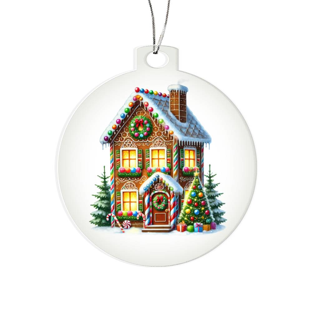 Christmas Gingerbread House 002 - Acrylic Ornament