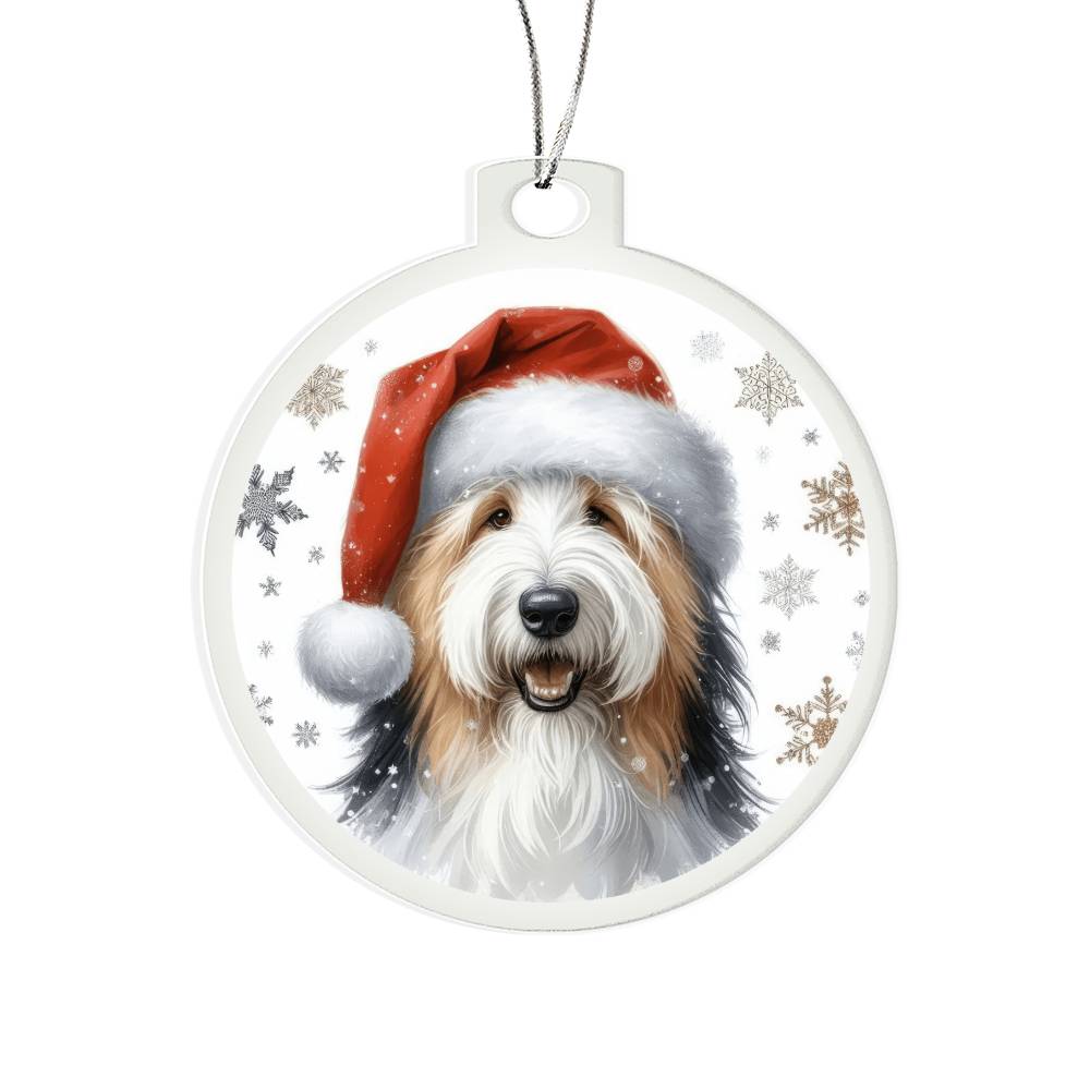 Christmas Dog - Old English Sheepdog - Acrylic Ornament