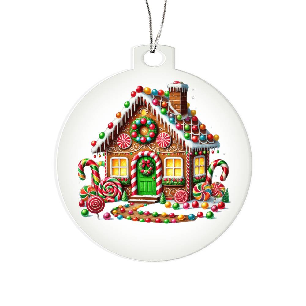 Christmas Gingerbread House 008 - Acrylic Ornament