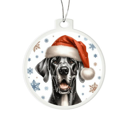 Christmas Dog - Great Dane - Acrylic Ornament