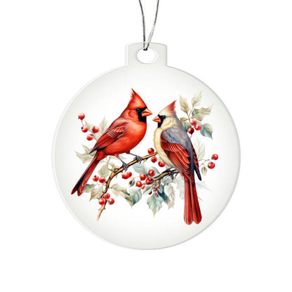 Christmas Cardinal 014 - Acrylic Ornament