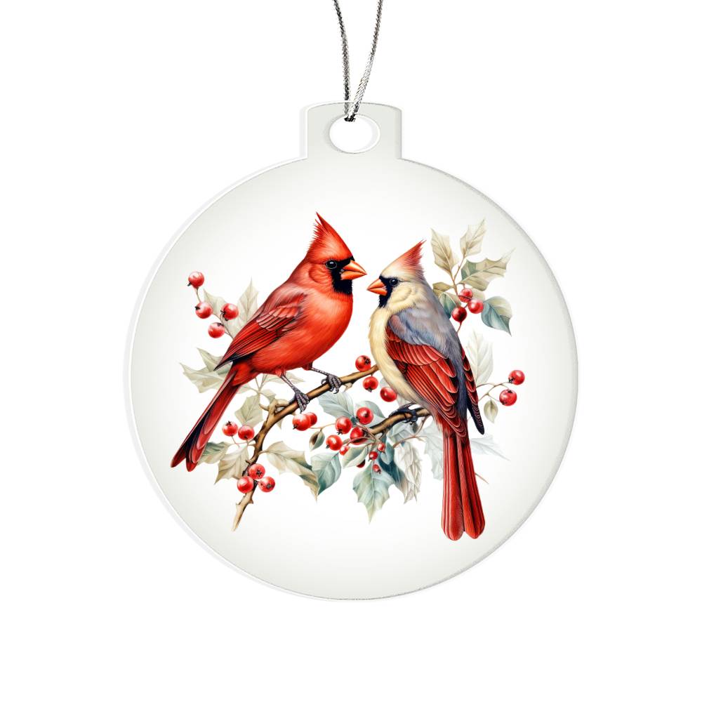 Christmas Cardinal 014 - Acrylic Ornament