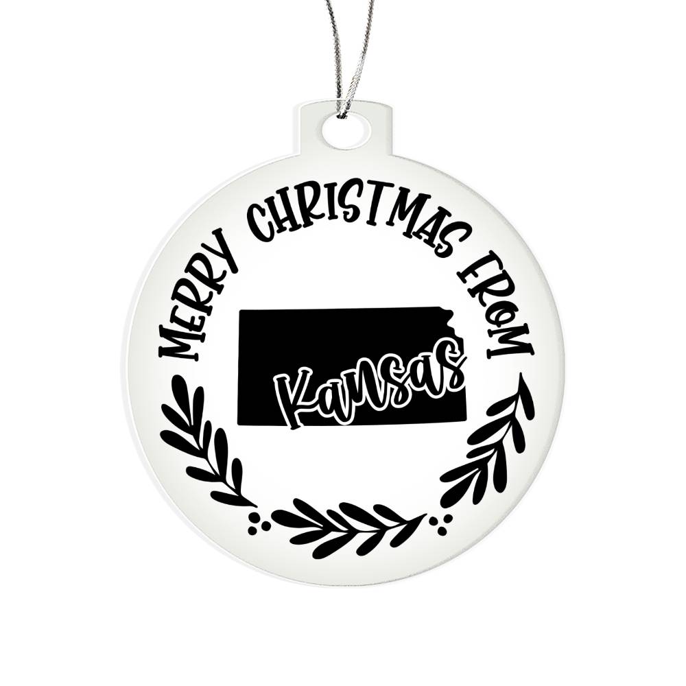 Merry Christmas From Kansas - Acrylic Ornament
