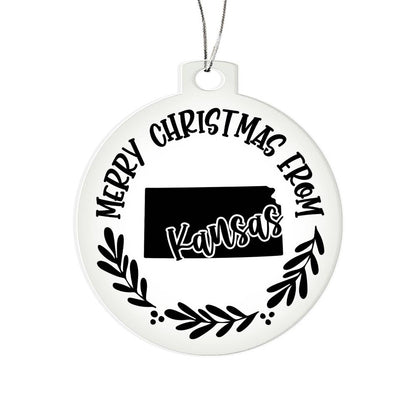 Merry Christmas From Kansas - Acrylic Ornament