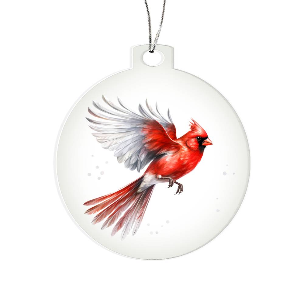 Christmas Cardinal 005 - Acrylic Ornament