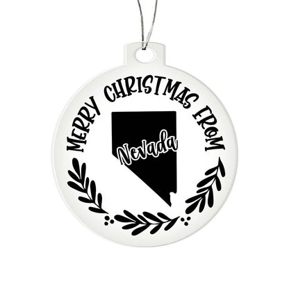 Merry Christmas From Nevada - Acrylic Ornament