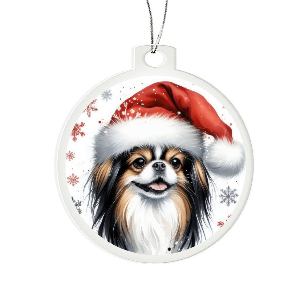 Christmas Dog - Japanese Chin - Acrylic Ornament