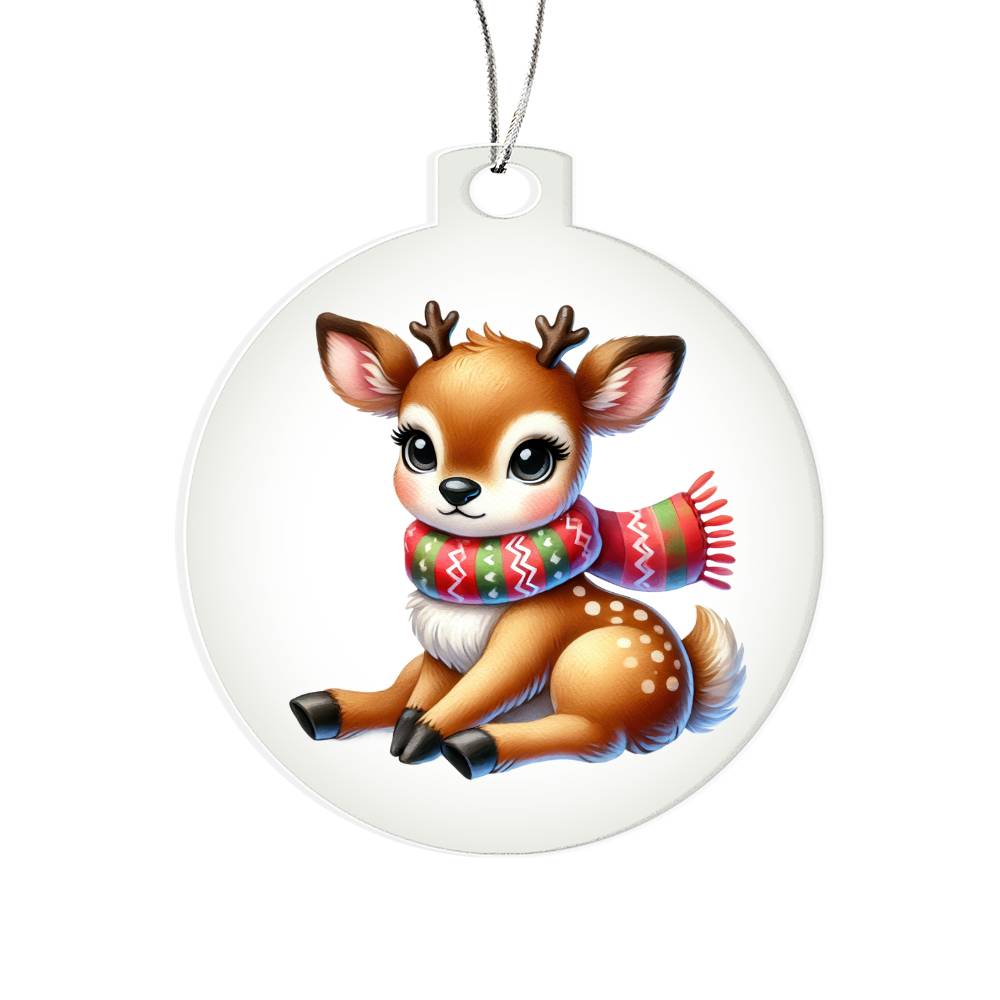 Cute Christmas Reindeer 003 - Acrylic Ornament