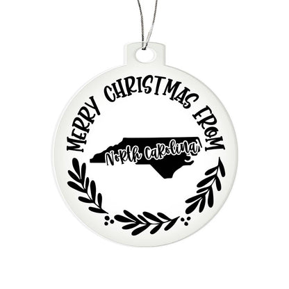 Merry Christmas From North Carolina - Acrylic Ornament