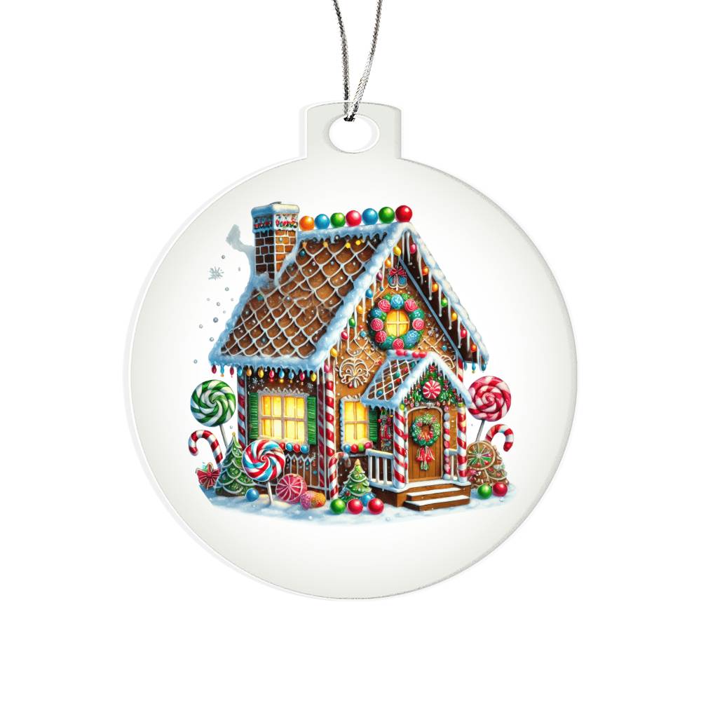 Christmas Gingerbread House 010 - Acrylic Ornament