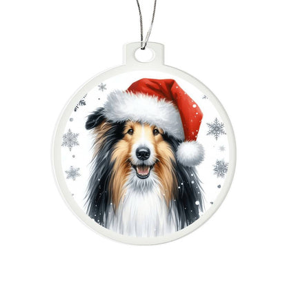 Christmas Dog - Bearded Collie - Acrylic Ornament