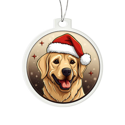 Dog Stained Glass Christmas Design 027 - Acrylic Ornament
