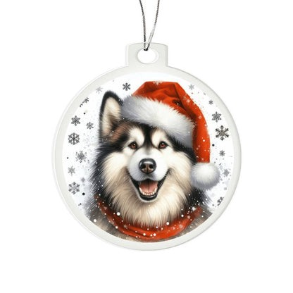 Christmas Dog - Alaskan Malamute - Acrylic Ornament