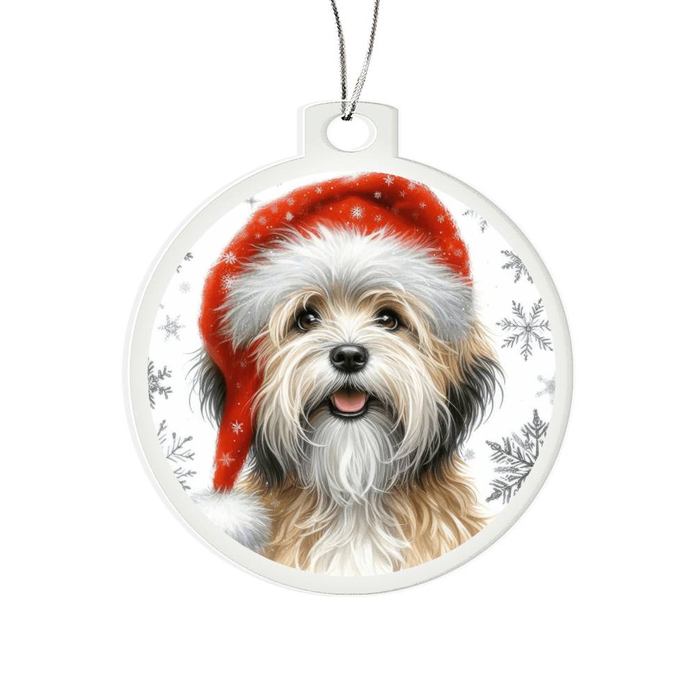 Christmas Dog - Dandie Dinmont Terrier - Acrylic Ornament