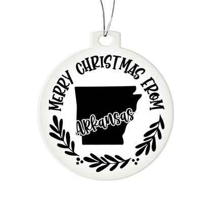 Merry Christmas From Arkansas - Acrylic Ornament