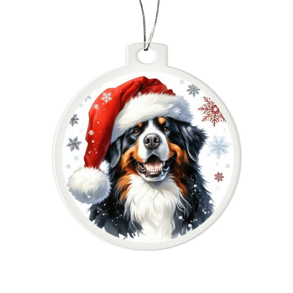 Christmas Dog - Bernese Mountain Dog - Acrylic Ornament