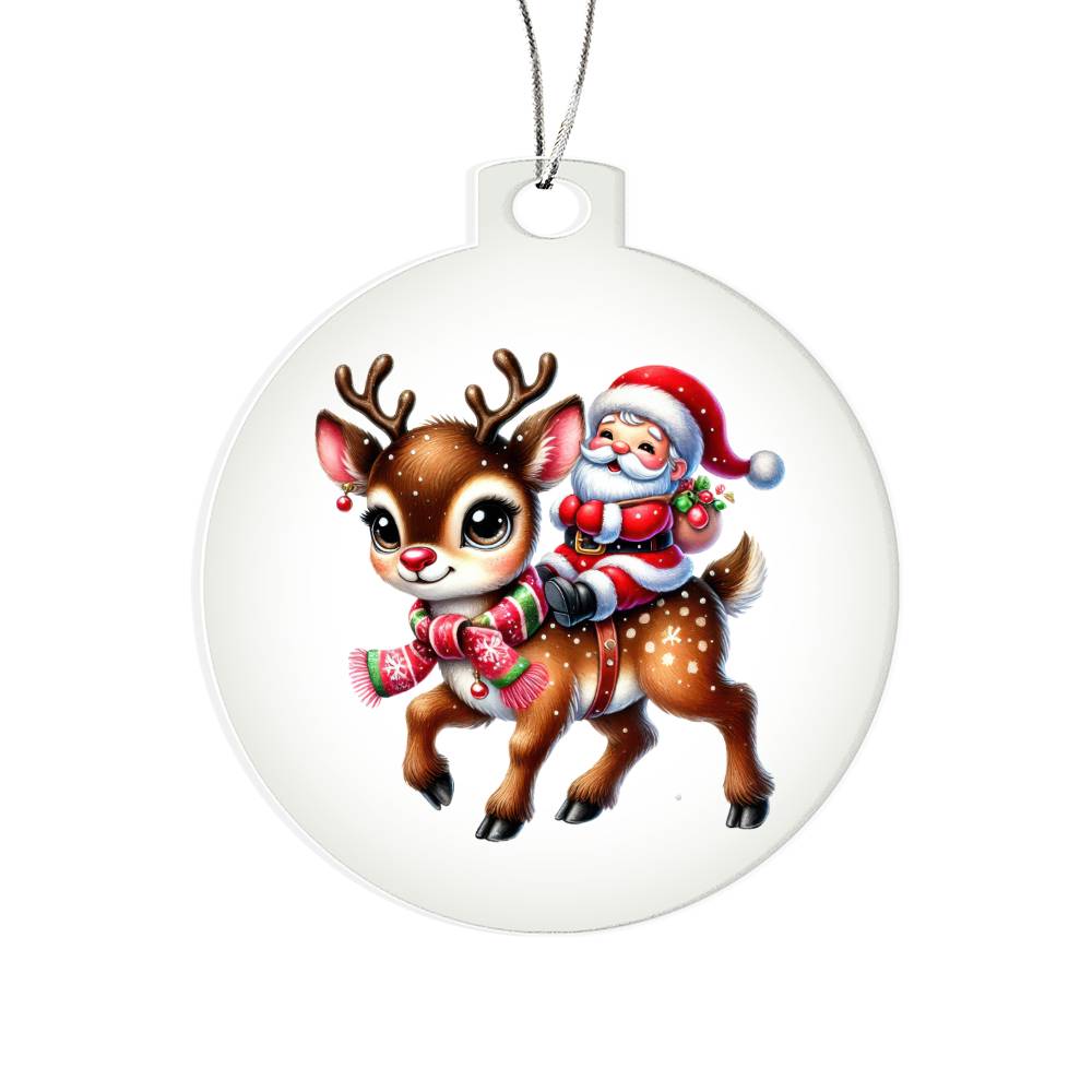 Cute Christmas Reindeer 020 - Acrylic Ornament