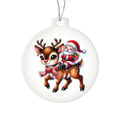 Cute Christmas Reindeer 020 - Acrylic Ornament