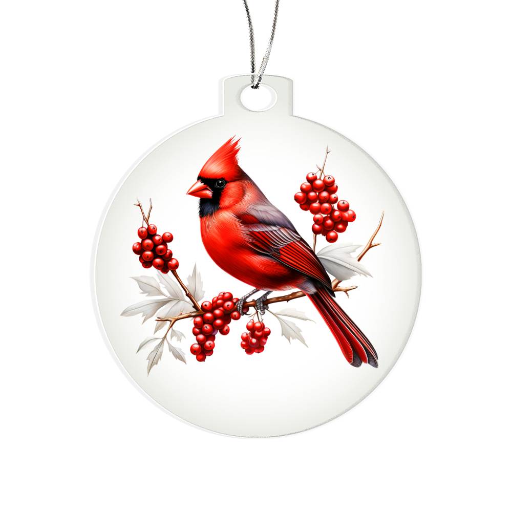 Christmas Cardinal 007 - Acrylic Ornament
