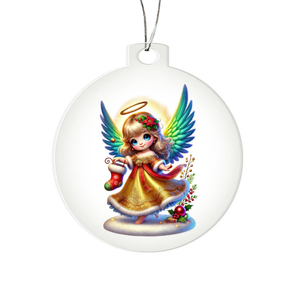 Cute Christmas Angel 006 - Acrylic Ornament