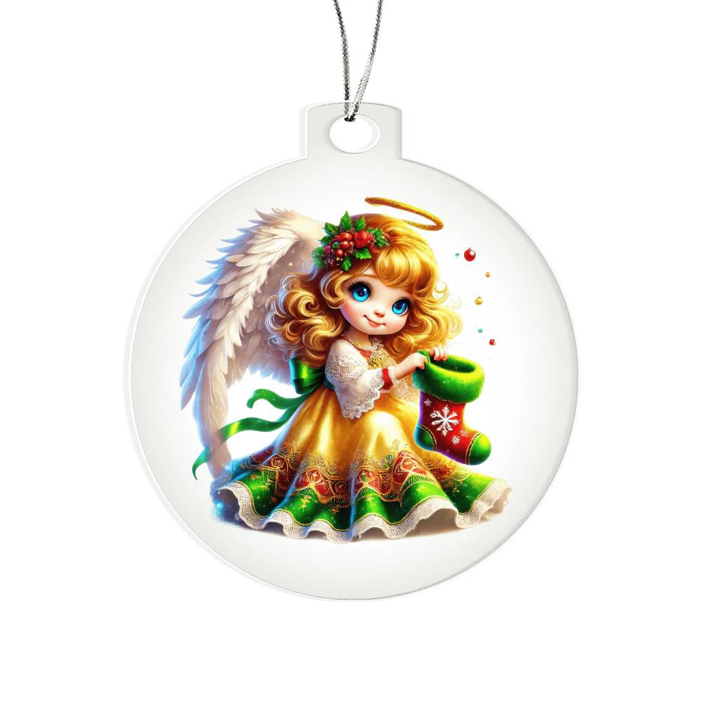 Cute Christmas Angel 003 - Acrylic Ornament