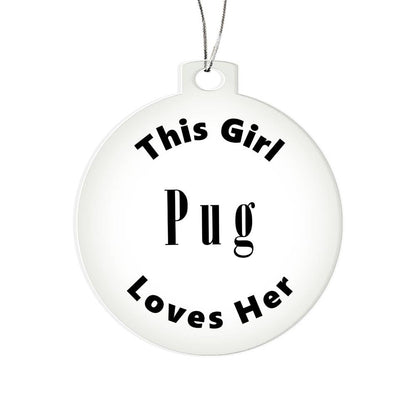 Pug - Acrylic Ornament