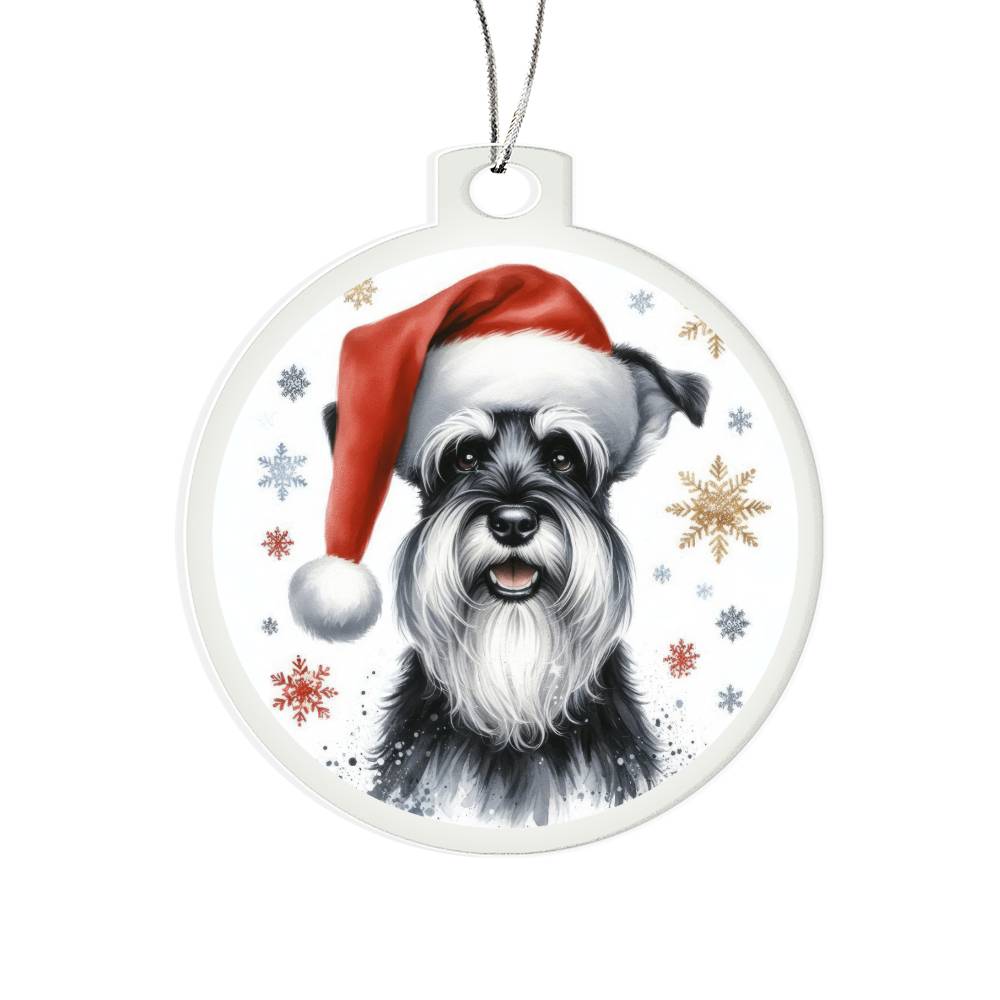 Christmas Dog - Standard Schnauzer - Acrylic Ornament
