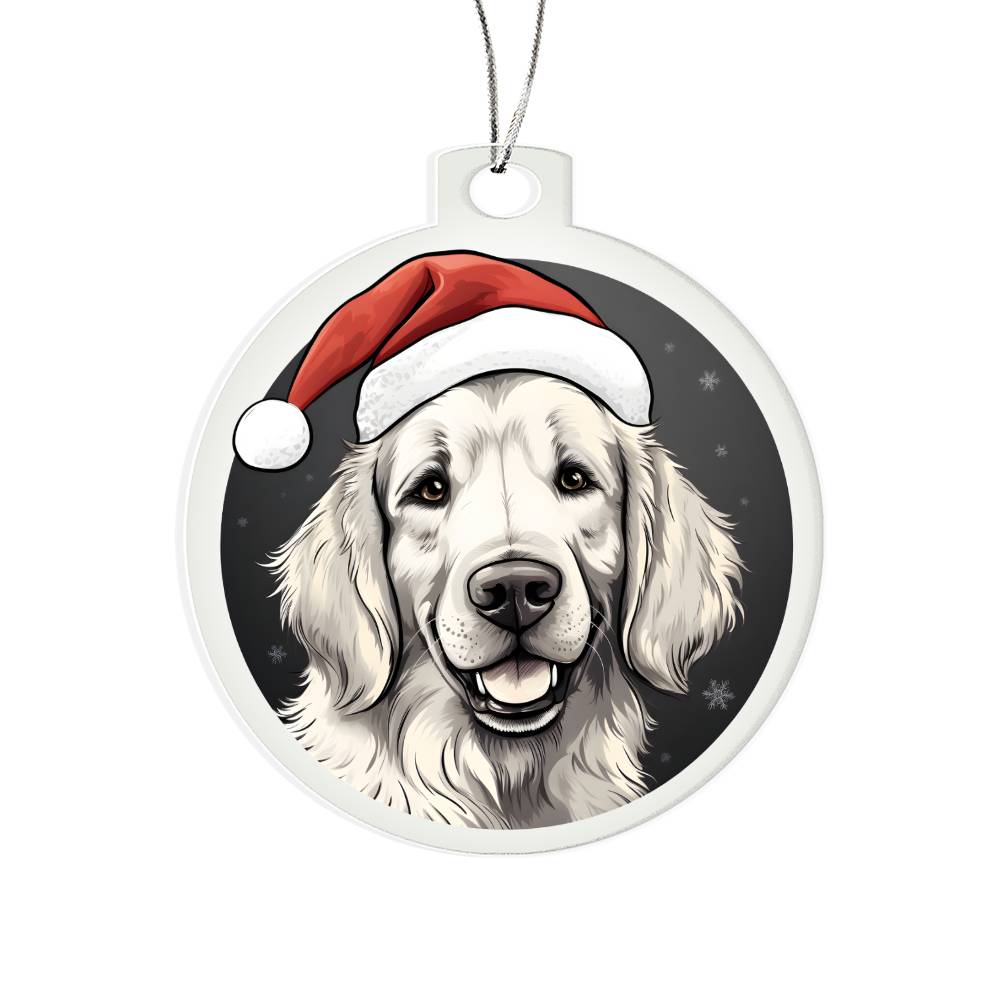 Dog Stained Glass Christmas Design 013 - Acrylic Ornament