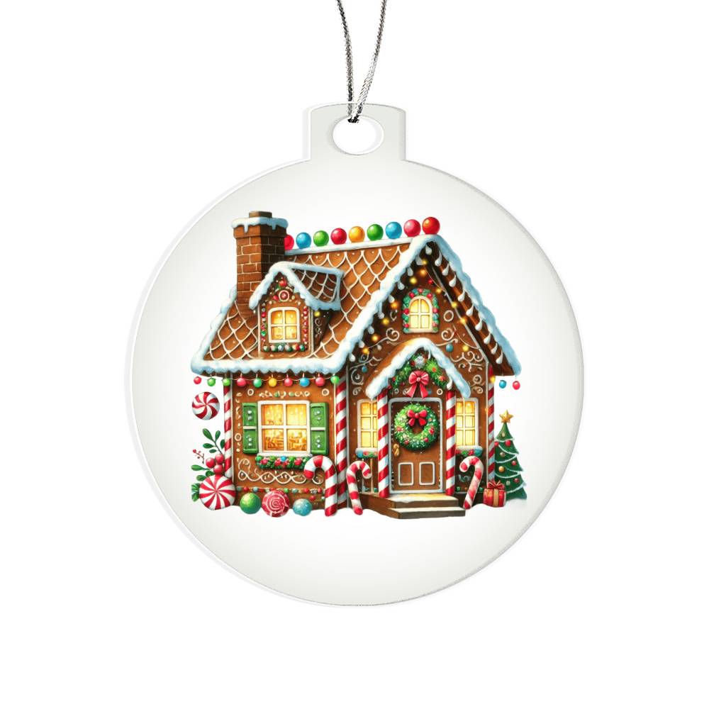 Christmas Gingerbread House 009 - Acrylic Ornament