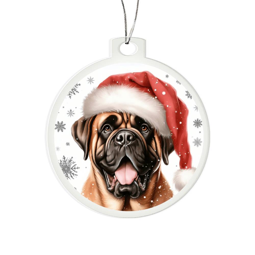 Christmas Dog - Mastiff - Acrylic Ornament