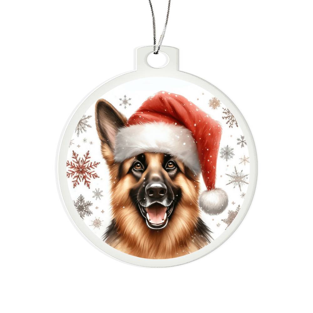 Christmas Dog - German Shepherd - Acrylic Ornament