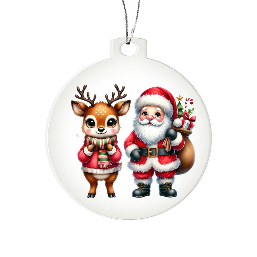 Cute Christmas Reindeer 014 - Acrylic Ornament
