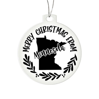 Merry Christmas From Minnesota - Acrylic Ornament
