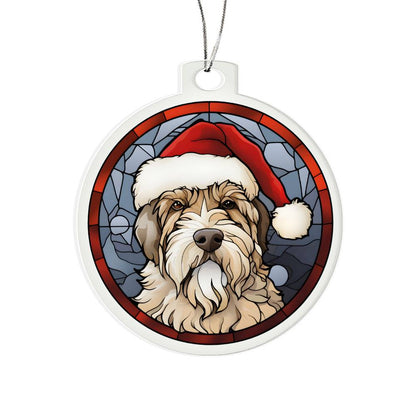 Dog Stained Glass Christmas Design 014 - Acrylic Ornament