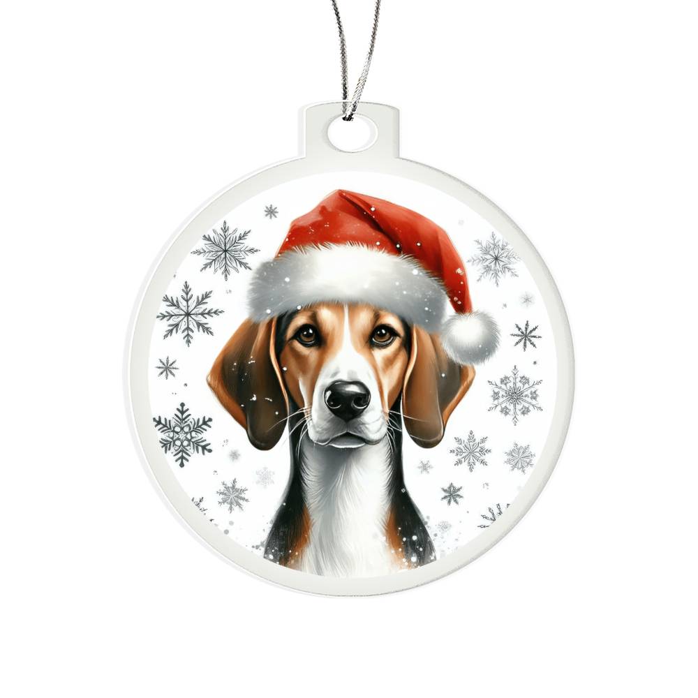 Christmas Dog - American Foxhound - Acrylic Ornament
