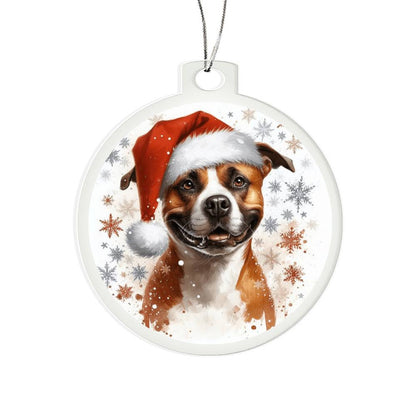 Christmas Dog - American Staffordshire Terrier - Acrylic Ornament