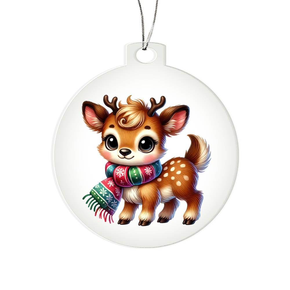 Cute Christmas Reindeer 009 - Acrylic Ornament