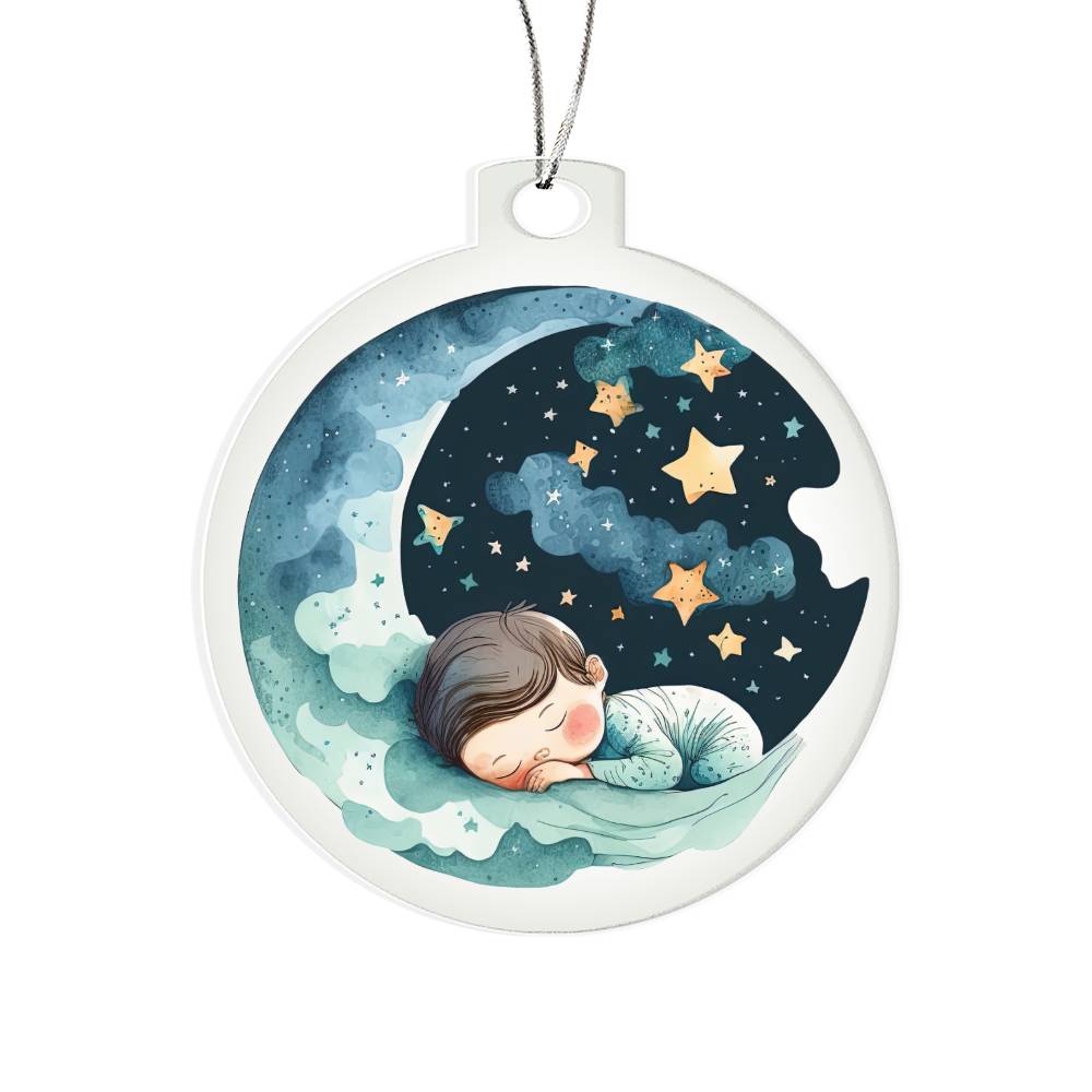 Sweet Dreams Baby Boy (Watercolor) 07 - Acrylic Ornament