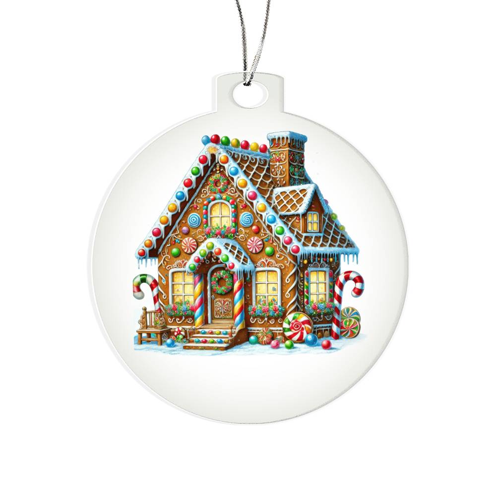 Christmas Gingerbread House 014 - Acrylic Ornament