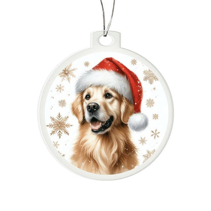 Christmas Dog - Golden Retriever - Acrylic Ornament