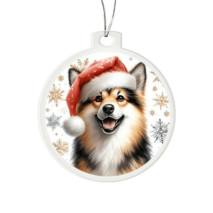 Christmas Dog - Norwegian Buhund - Acrylic Ornament