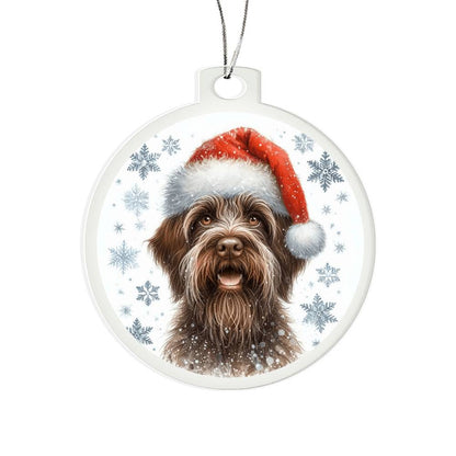 Christmas Dog - Wirehaired Pointing Griffon - Acrylic Ornament