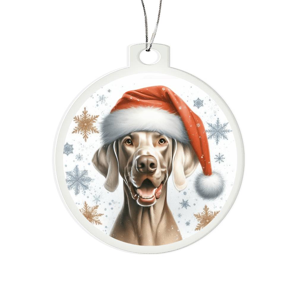 Christmas Dog - Weimaraner - Acrylic Ornament