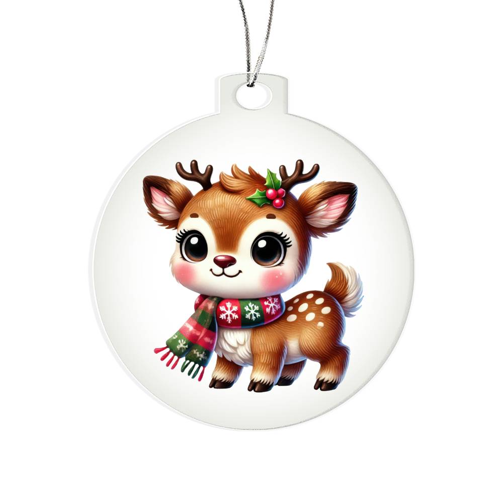 Cute Christmas Reindeer 015 - Acrylic Ornament