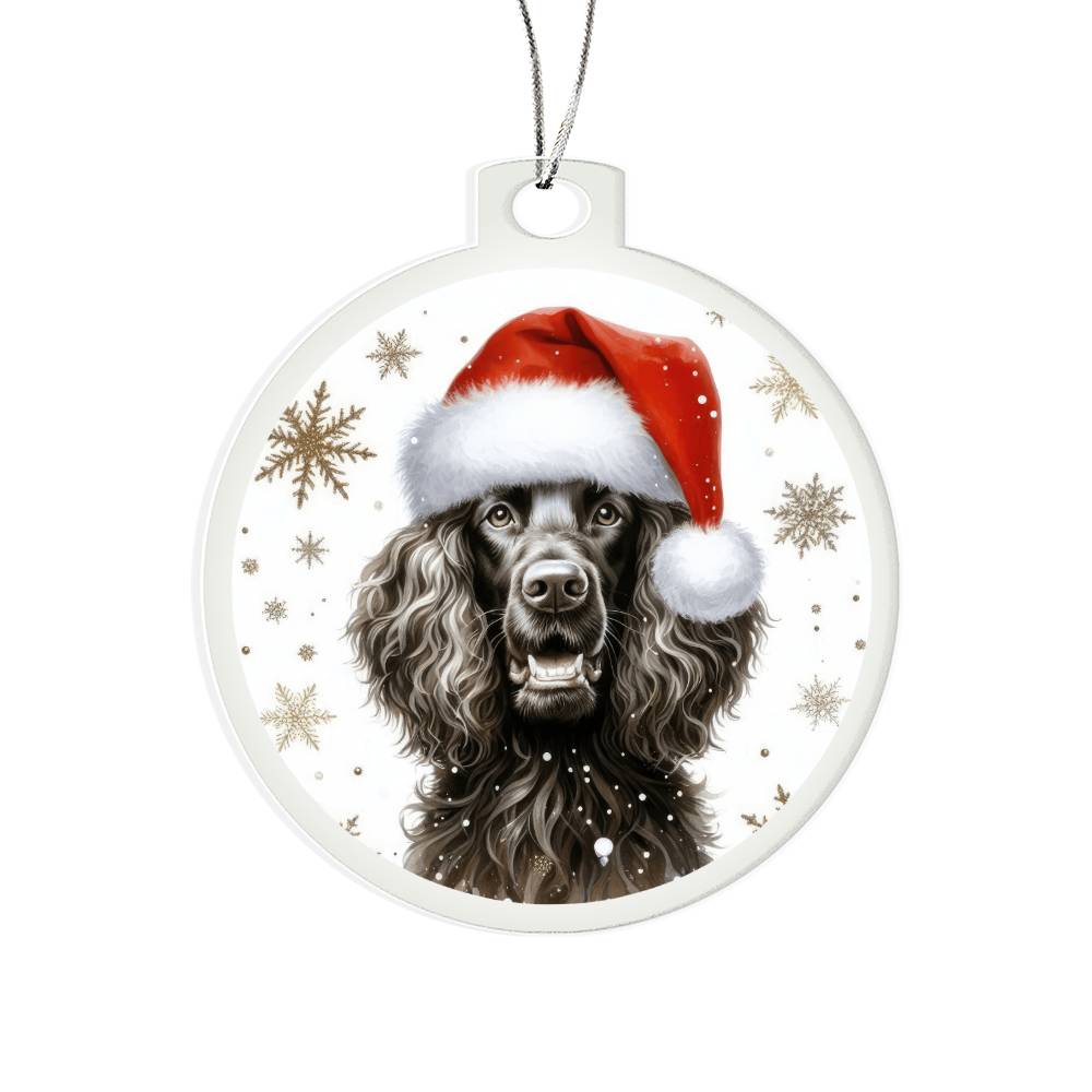 Christmas Dog - Irish Water Spaniel - Acrylic Ornament